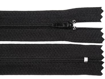 Reißverschluss spiralförmig 3 mm, 40 cm, nicht teilbar, Schwarz